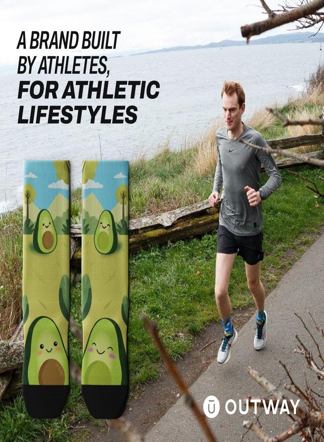 Outway Novelty Crew Socks for Men & Women, Breathable, Moisture-Wicking Athletic Calf Sock with Arch Support, Polyester & Spandex Blend, Colorful, Fun Life, You Complete Me, M-L - Image 5